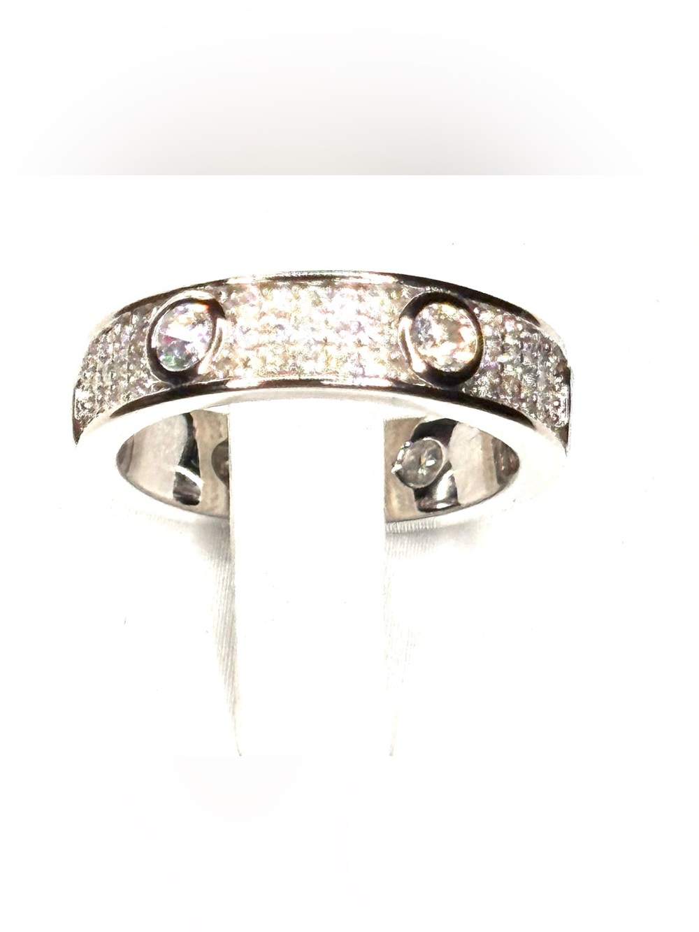 MOISSANITE Band Ring With Bezel Set Stones Eternity